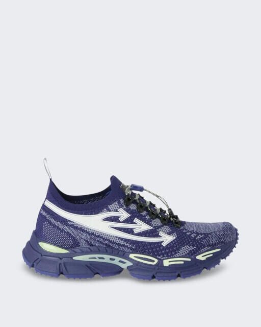 Off White Heren gebreide sneaker in blauw en