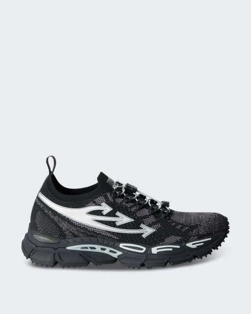 Off White Heren gebreide sneaker in en zilver