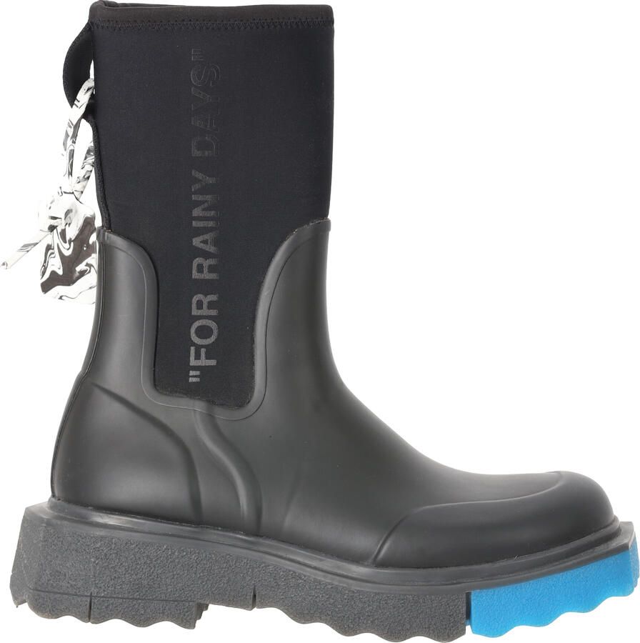 Off white Pre-owned Off-White Sponge regenlaarzen van zwart rubber.