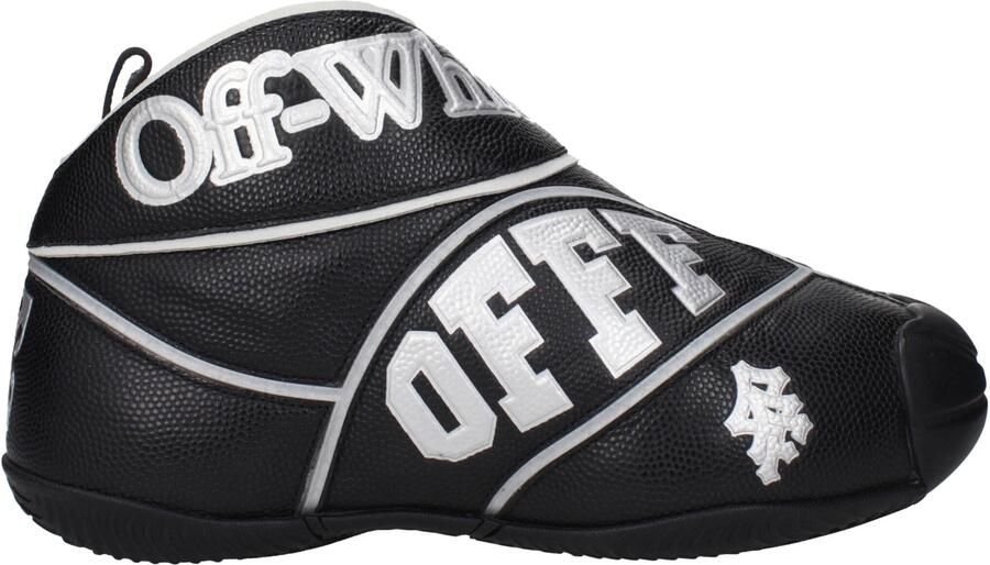 Off-White Zwarte Leren Hoge Sneakers