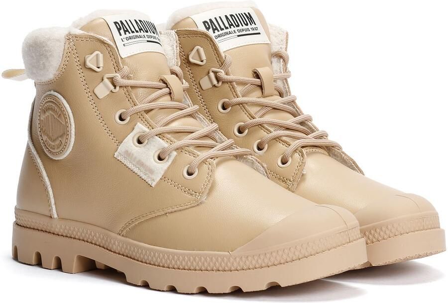 Palladium Pampa HI Snow Warm Leren Vrouwen Beige Laarzen