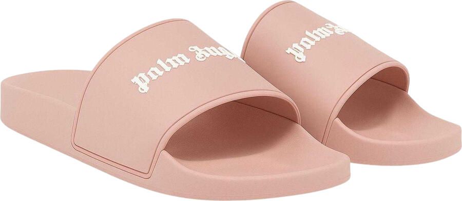 Palm Angels Dames-slippers met één bandje voor bij het zwembad (Roze Wit)