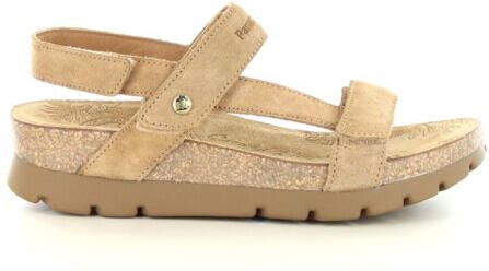 Panama Jack Dames Wedge Bark Bruine Suède Leren Sandalen Selma B10