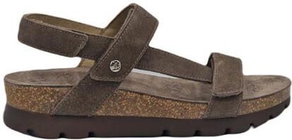 Panama Jack Dames Wedge Stone Grey Suède Leren Sandalen Selma B18