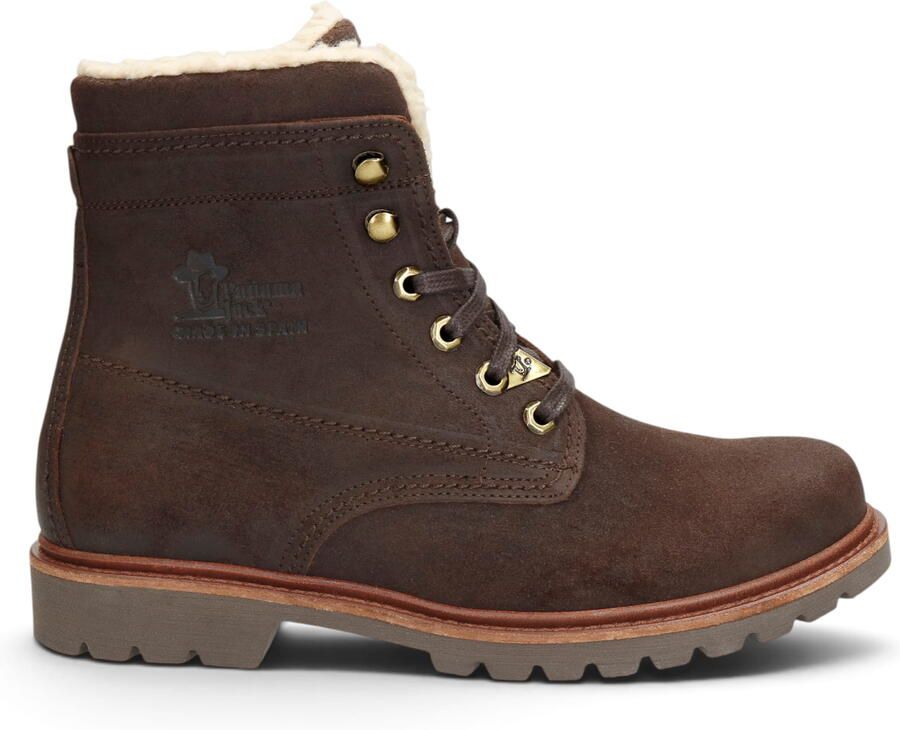 Panama Jack Waterdichte Veterboots van Bruin Leer voor Heren P03-Aviator C41
