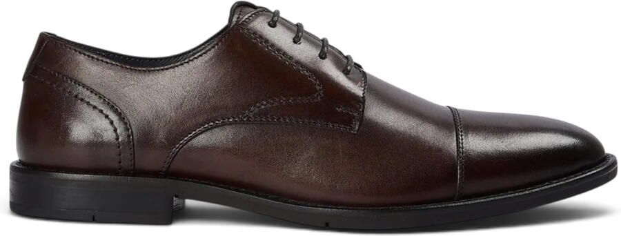 Paul Andrew Heren Formele Derby Schoenen van Donkerbruin Gepolijst Leer Regent