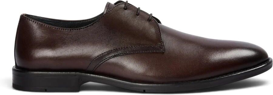 Paul Andrew Heren Klassieke Bruine Derby Schoenen met Gladde Neus Henley