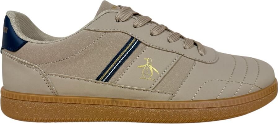 Penguin Striker Heren Beige Navy Sneakers