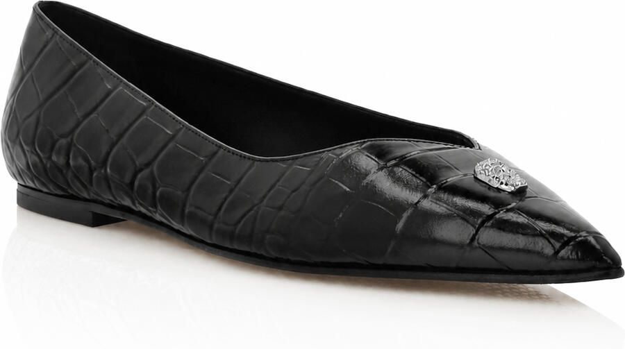 Philipp Plein Asymmetric Ballerina Flats Skull