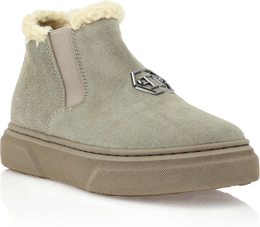 Philipp Plein Eco Shearling Suede Anckle Boots
