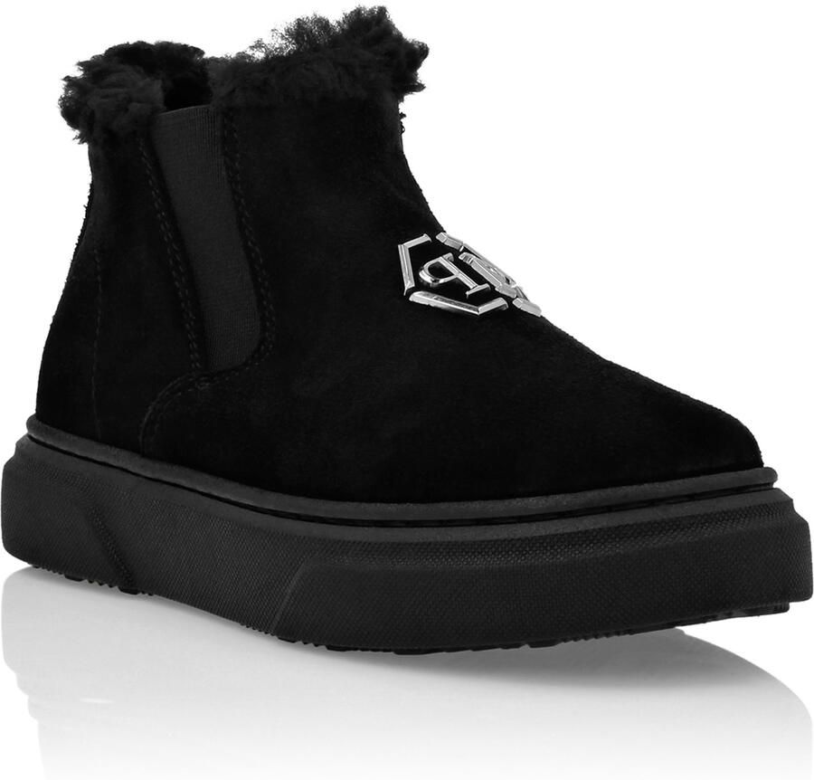 Philipp Plein Eco Shearling Suede Anckle Boots