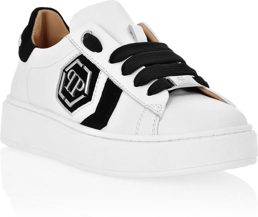 Philipp Plein Leather Lo-Top Sneakers Hexagon