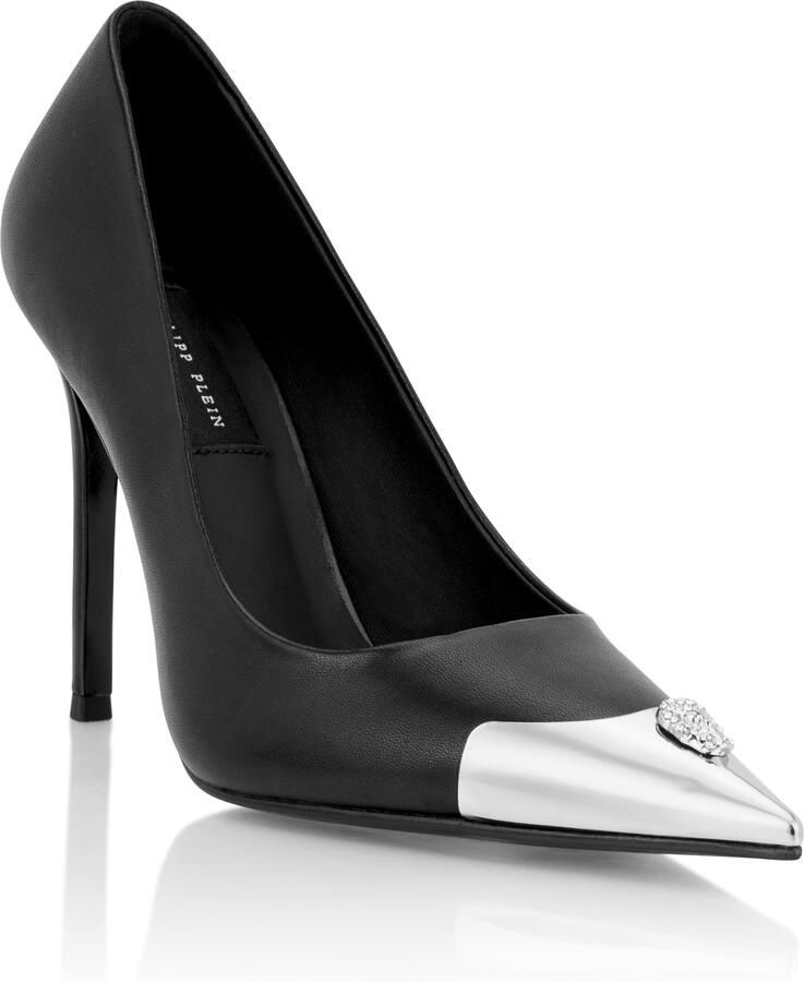 Philipp Plein Nappa Decollete Hi-Heels Pump H105 Skull Toe