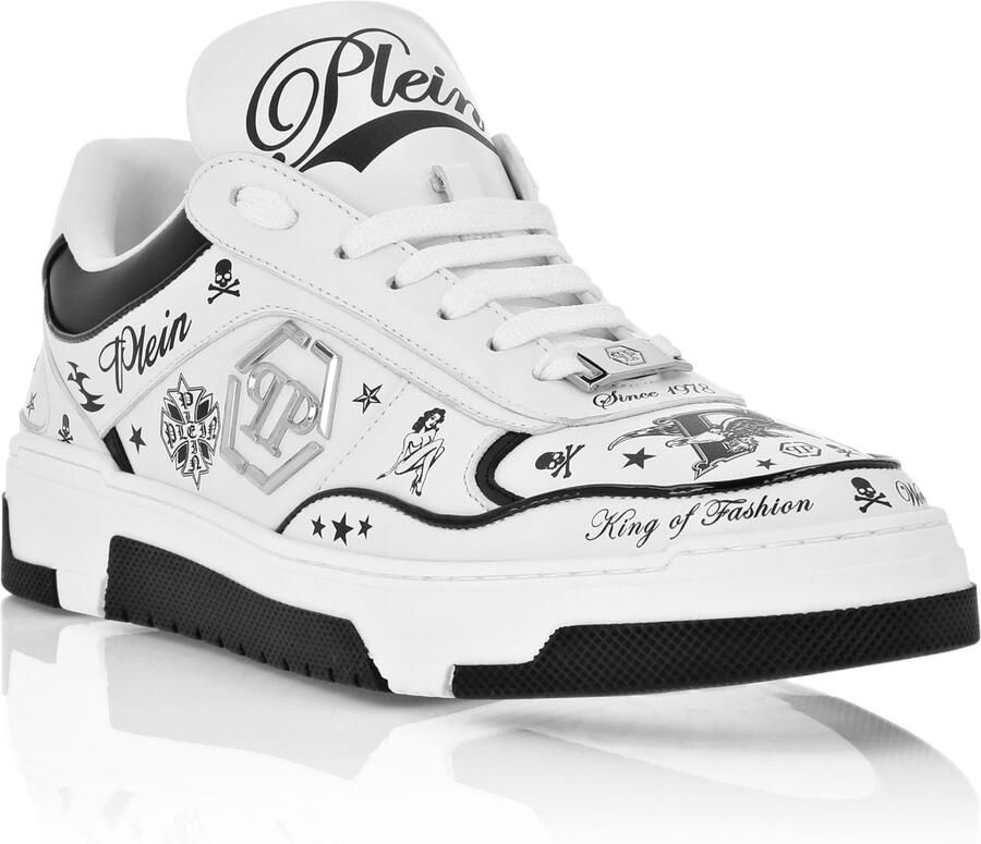 Philipp Plein Nappa Leather Low Top Sneakers All-Over Plein