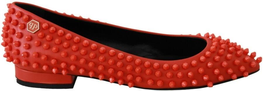 Philipp Plein Oranje Leren Ballerina WHAT I DO Flats Schoenen