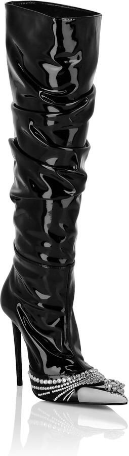 Philipp Plein Patent Leather Boots Hi-Heels