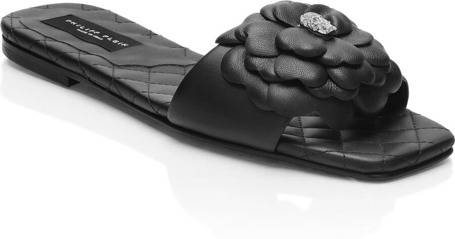 Philipp Plein Platte Sandalen Flower