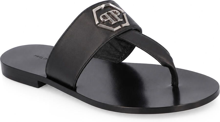 Philipp Plein Platte Sandalen Hexagon