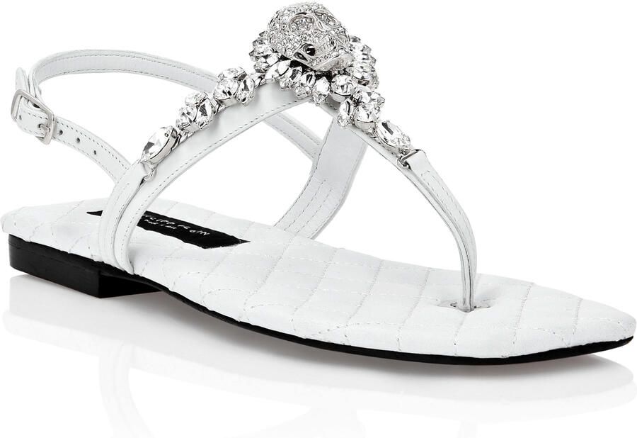 Philipp Plein Platte Sandalen Skull
