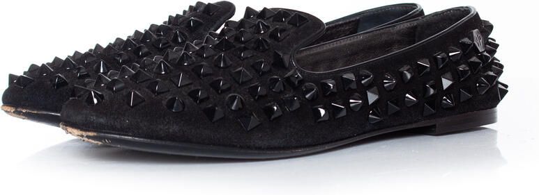 Philipp Plein Suede stud loafers in zwart
