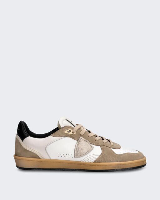 Philippe Model Heren lage sneaker in lichte tweekleur