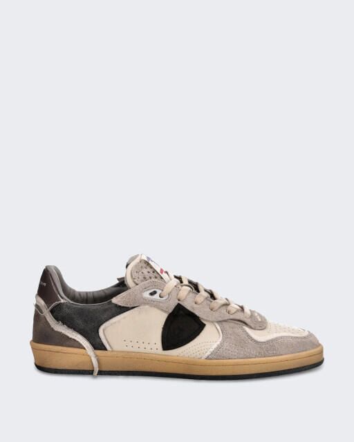 Philippe Model Heren lage sneaker met neutrale kleurcombinatie