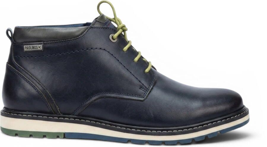 Pikolinos blauwe leren veterschoenen enkel-sneakers voor mannen Berna