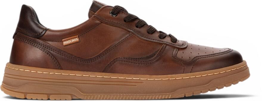 Pikolinos bruine leren sneakers voor mannen Veterschoenen Salinas