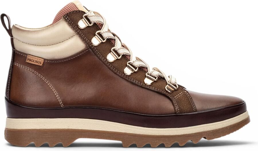 Pikolinos Dames bruine leren sneakers winterveterlaarzen Vigo