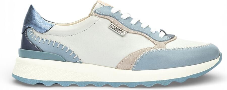 Pikolinos dames sneakers met vetersluiting denimblauw leer Arrecife