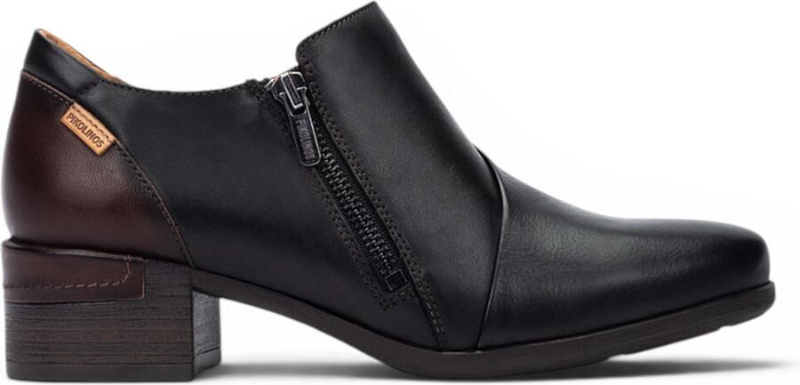 Pikolinos dames zwarte leren schoenen met lage hak Malaga