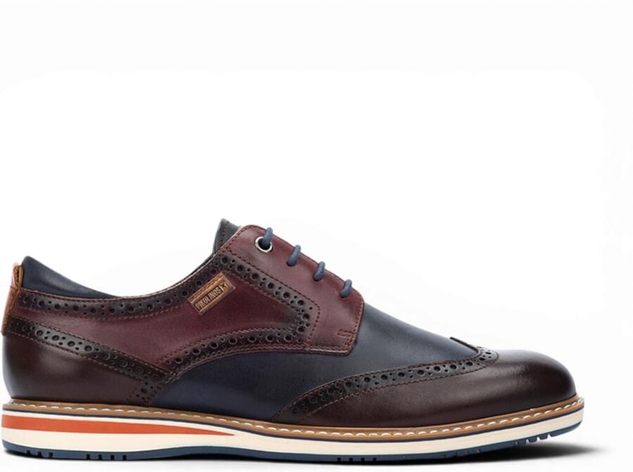 Pikolinos heren bruine bordeauxrode leren Brogue veterschoenen Oxford schoenen Avila