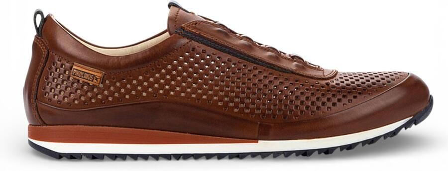 Pikolinos Heren Bruine Leren Elastische Slip-on Sneakers Liverpool