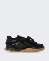 Pinko Dames gea sneaker met craquelé en bont - Zwart