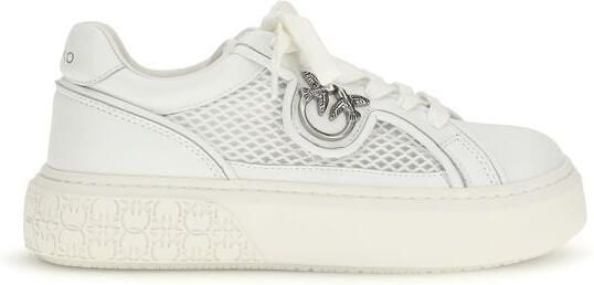 Pinko Witte Kalfleren Bos Taurus Platform Sneakers