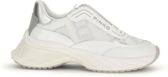Pinko Witte Kalverenleren Bos Taurus Chunky Sneakers