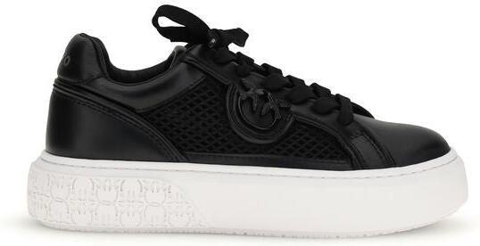 Pinko Zwarte Kalfskin Bos Taurus Platform Sneakers