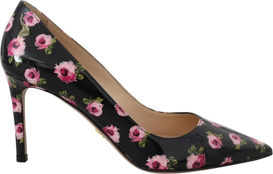 Prada Florale Patenten Leren Hakken Met Print