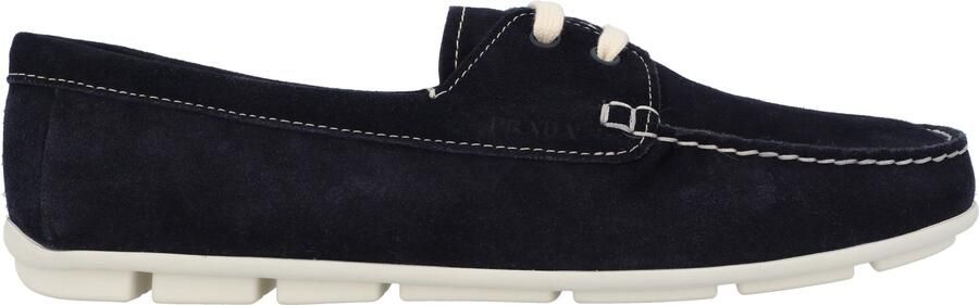 Prada suède loafers in zwart damesschoenen