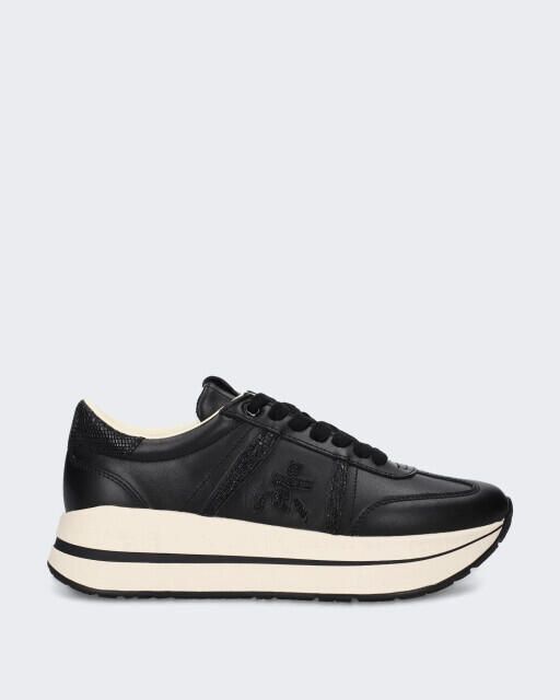 Premiata Dames leren sneaker met vetersluiting