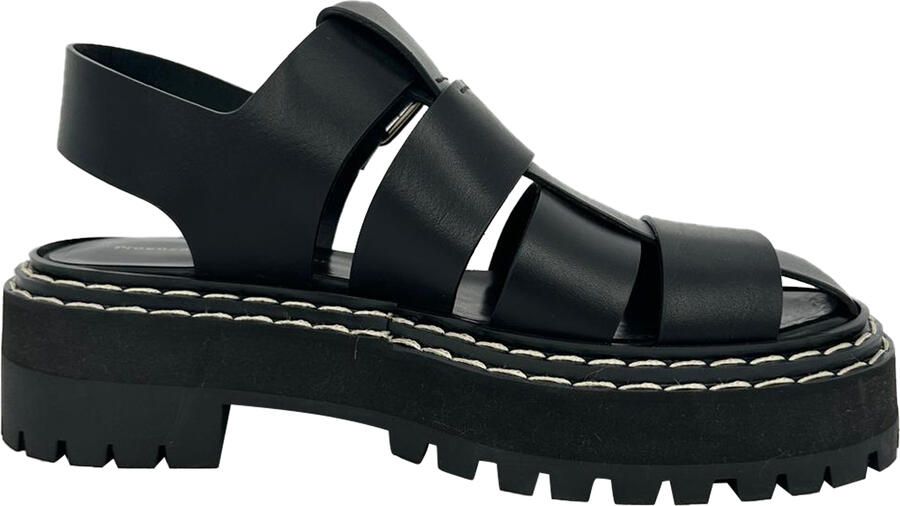 Proenza Schouler Pre-owned Proenza Schouler Lug sandalen in zwart leer