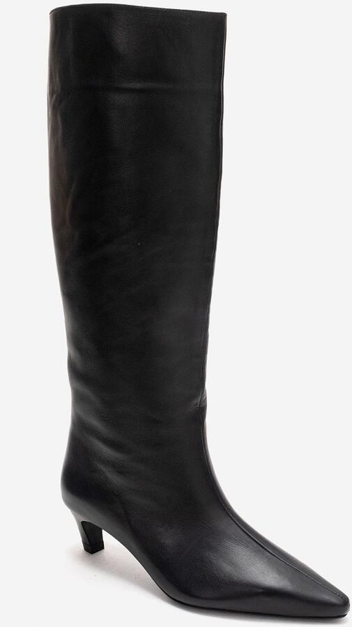 Prologue Corvel Leren Kitten Heel Kniehoge Laars