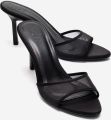 Prologue Monroe Stiletto Mesh Sandaal - Zwart