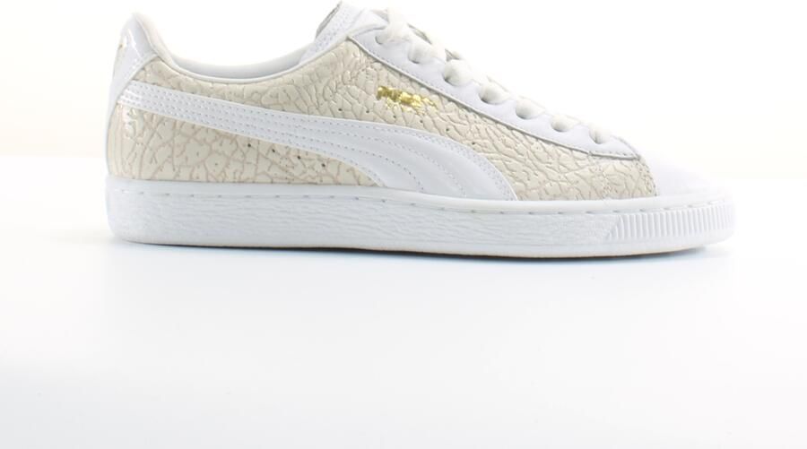 Puma Basket Krokodil Wit Leer Heren Veterschoenen 358872 01