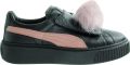 Puma Basket Platform PomPom Damestrainers Zwart - Zwart