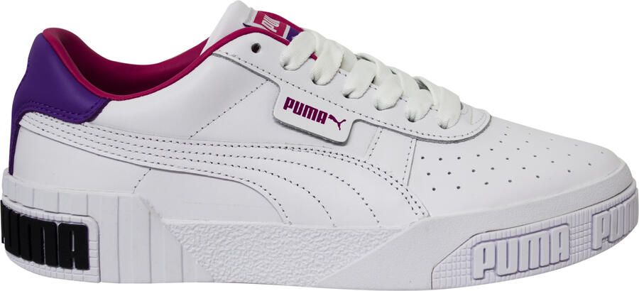 Puma Cali Bold Damestrainers Wit Roze Leer Veterschoenen 370811 05