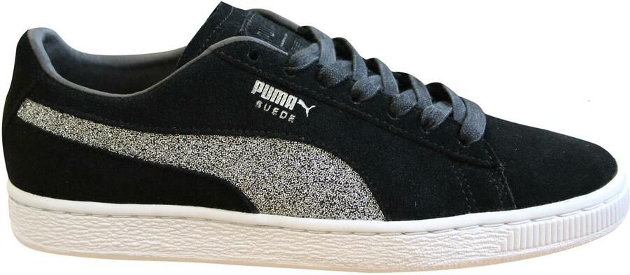 Puma Classic x Swarovski Zwart Zilver Leren Lace Up Herentrainers 366324 01