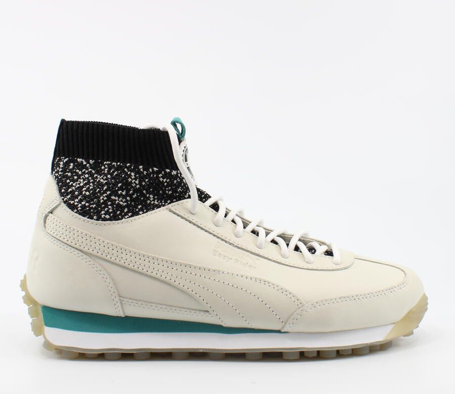 Puma Daily Paper Easy Rider Sock Beige Leer Heren Veterschoenen 364548 01