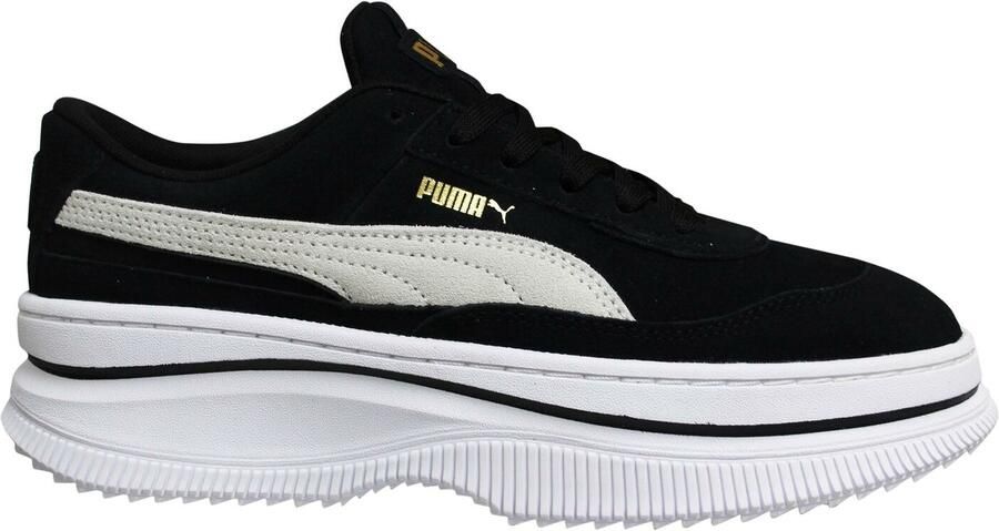 Puma Deva Suede Leather Zwart Wit Lace Up Damestrainers 372423 03