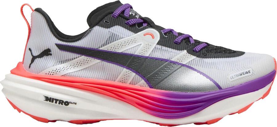 Puma Deviate Nitro Elite hardloopschoenen voor dames (Wit Gloeiend rood)